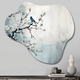 Asian Art Sumi Bird Serenity XII - Asymmetric Metal Wall Art