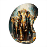 Asian Art Thai Elephants X - Asymmetric Metal Wall Art