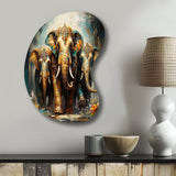 Asian Art Thai Elephants X - Asymmetric Metal Wall Art