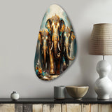 Asian Art Thai Elephants X - Asymmetric Metal Wall Art