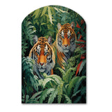 Asian Art Tigers In Jungle VI - Asymmetric Metal Wall Art