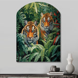 Asian Art Tigers In Jungle VI - Asymmetric Metal Wall Art