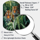 Asian Art Tigers In Jungle VI - Asymmetric Metal Wall Art