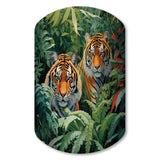 Asian Art Tigers In Jungle VI - Asymmetric Metal Wall Art