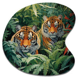 Asian Art Tigers In Jungle VI - Asymmetric Metal Wall Art