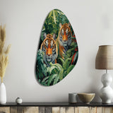 Asian Art Tigers In Jungle VI - Asymmetric Metal Wall Art