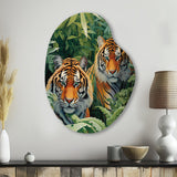 Asian Art Tigers In Jungle VI - Asymmetric Metal Wall Art