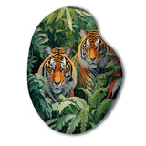 Asian Art Tigers In Jungle VI - Asymmetric Metal Wall Art