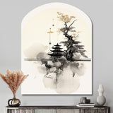 Asian Art Samurais Landscape II - Asymmetric Metal Wall Art