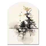 Asian Art Samurais Landscape II - Asymmetric Metal Wall Art