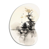 Asian Art Samurais Landscape II - Asymmetric Metal Wall Art