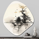 Asian Art Samurais Landscape II - Asymmetric Metal Wall Art