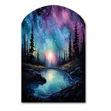 Aurora Borealis Dancing Lights VIII - Asymmetric Metal Wall Art