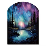 Aurora Borealis Dancing Lights VIII - Asymmetric Metal Wall Art