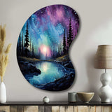 Aurora Borealis Dancing Lights VIII - Asymmetric Metal Wall Art