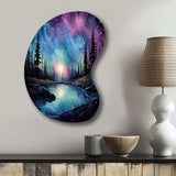 Aurora Borealis Dancing Lights VIII - Asymmetric Metal Wall Art