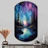 Aurora Borealis Dancing Lights VIII - Asymmetric Metal Wall Art