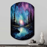 Aurora Borealis Dancing Lights VIII - Asymmetric Metal Wall Art