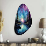 Aurora Borealis Dancing Lights VIII - Asymmetric Metal Wall Art