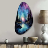 Aurora Borealis Dancing Lights VIII - Asymmetric Metal Wall Art