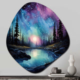 Aurora Borealis Dancing Lights VIII - Asymmetric Metal Wall Art