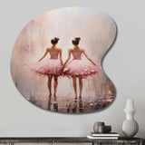 Pink Ballet Dance II - Asymmetric Metal Wall Art