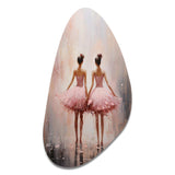 Pink Ballet Dance II - Asymmetric Metal Wall Art