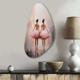 Pink Ballet Dance II - Asymmetric Metal Wall Art