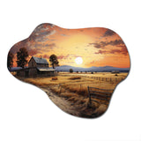 Barn Scenery At Dusk IV - Asymmetric Metal Wall Art