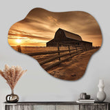 Barn Scenery At Dusk II - Asymmetric Metal Wall Art