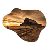 Barn Scenery At Dusk II - Asymmetric Metal Wall Art