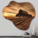 Barn Scenery At Dusk II - Asymmetric Metal Wall Art