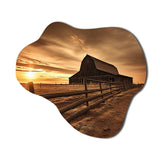 Barn Scenery At Dusk II - Asymmetric Metal Wall Art