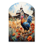 Roaster Barnyard Serenade IV - Asymmetric Metal Wall Art