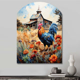 Roaster Barnyard Serenade IV - Asymmetric Metal Wall Art