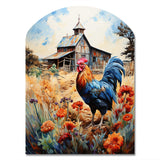 Roaster Barnyard Serenade IV - Asymmetric Metal Wall Art