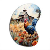 Roaster Barnyard Serenade IV - Asymmetric Metal Wall Art