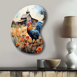 Roaster Barnyard Serenade IV - Asymmetric Metal Wall Art