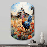 Roaster Barnyard Serenade IV - Asymmetric Metal Wall Art