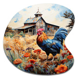 Roaster Barnyard Serenade IV - Asymmetric Metal Wall Art