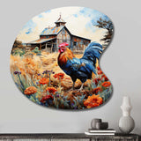 Roaster Barnyard Serenade IV - Asymmetric Metal Wall Art