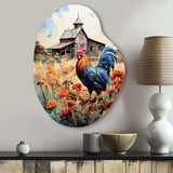 Roaster Barnyard Serenade IV - Asymmetric Metal Wall Art