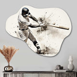 Baseball Minimal Swing II - Asymmetric Metal Wall Art