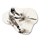 Baseball Minimal Swing II - Asymmetric Metal Wall Art