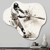 Baseball Minimal Swing II - Asymmetric Metal Wall Art