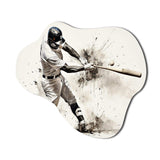 Baseball Minimal Swing II - Asymmetric Metal Wall Art