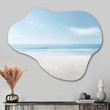 Minimalism Beachside Serenity - Asymmetric Metal Wall Art