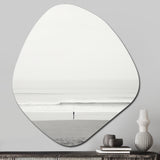 Black And White Minimalism Beach Photo V - Asymmetric Metal Wall Art