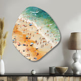 Beach Umbrella Aerial View VI - Asymmetric Metal Wall Art