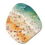 Beach Umbrella Aerial View VI - Asymmetric Metal Wall Art